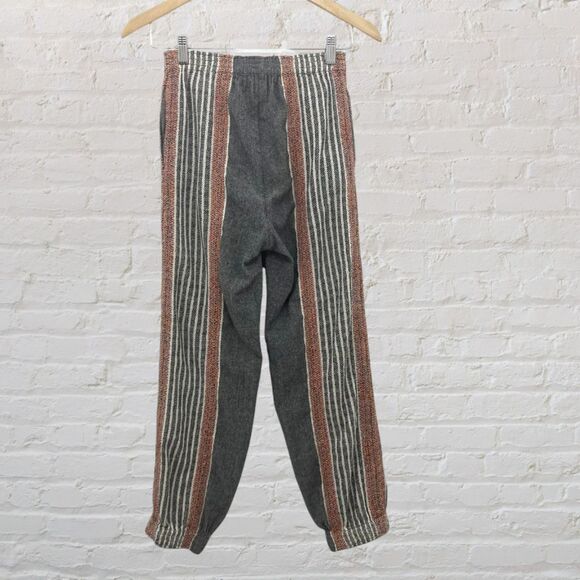 Tory Burch Ankle Pants Size 0 Tweed Striped High Waist Tapered Leg Cotton - Picture 3 of 14